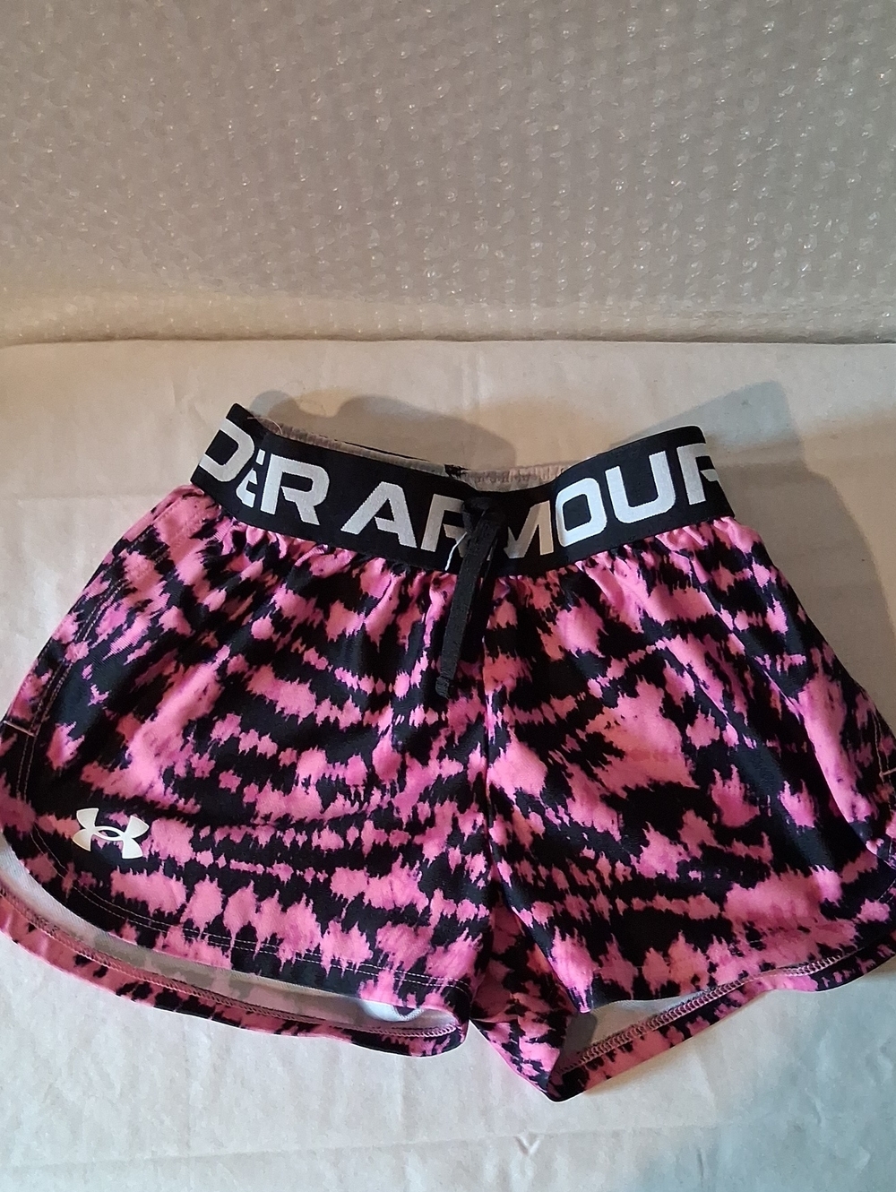 Under Armour Pink and Black Printed Women’s Athletic Shorts